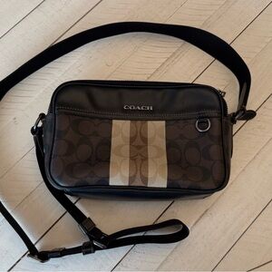 Coach Black and Brown Men's Messenger Bag